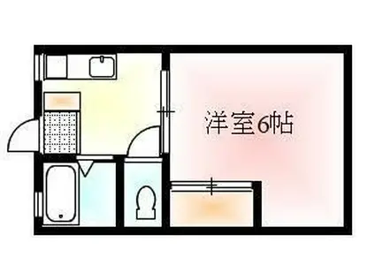 カーサM(1K/2階)の間取り写真