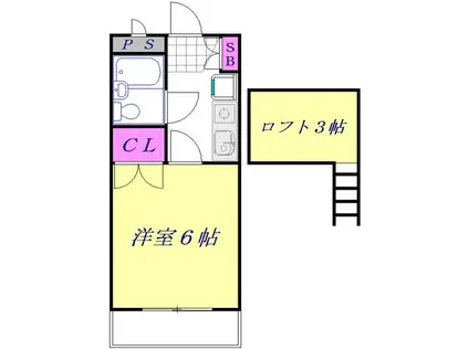 ベルメゾンAKB(1K/2階)の間取り写真