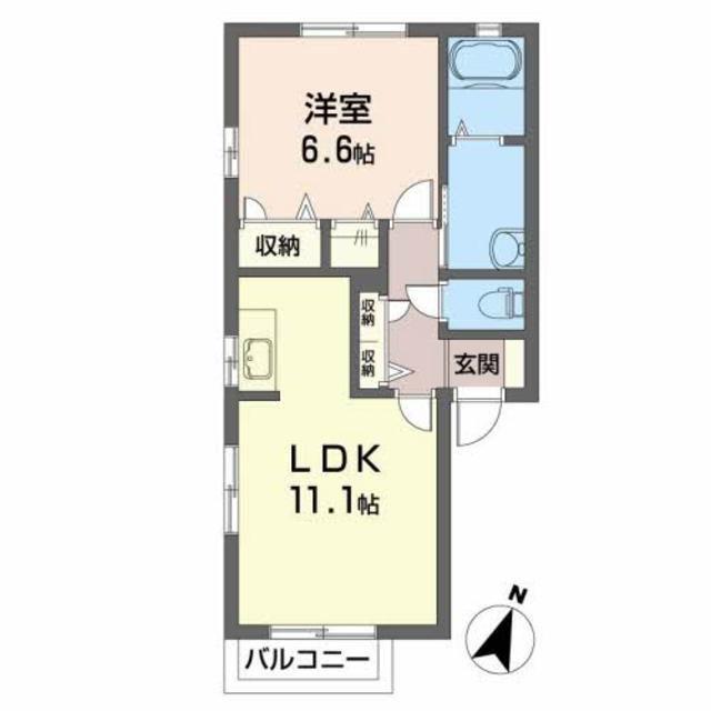 ヴィオーラ(1LDK/1階)の間取り写真
