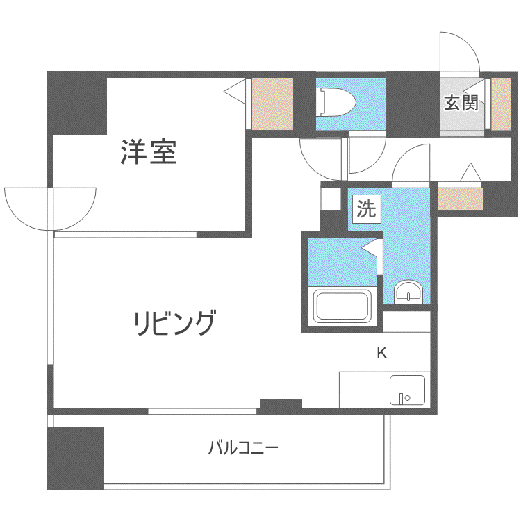 グレイスコート琴似(1LDK/6階)の間取り写真