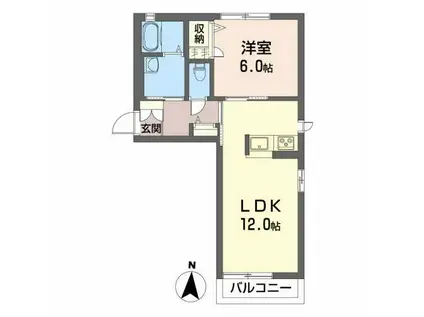フランシーズ(1LDK/1階)の間取り写真