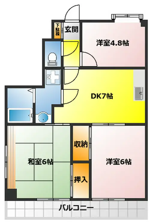 シャトーサンワ 3階階 間取り