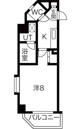 シティライフ池下西(1K/1階)の間取り写真