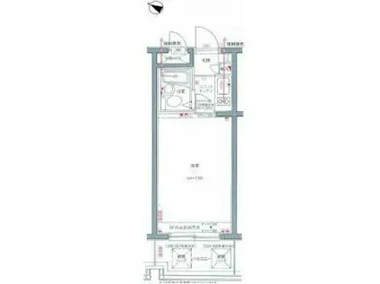 烏山ダイカンプラザI号館(1K/3階)の間取り写真