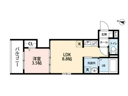 ハルテラス(1LDK/1階)の間取り写真