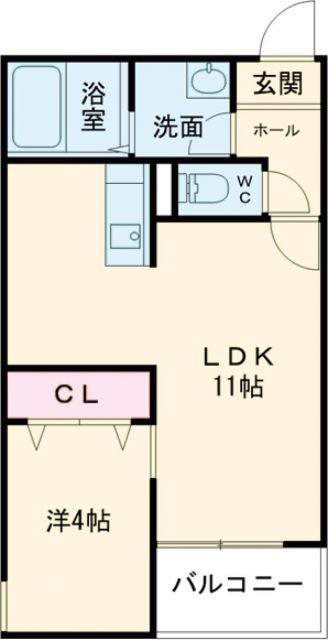KT TERRACE稲吉(1LDK/2階)の間取り写真