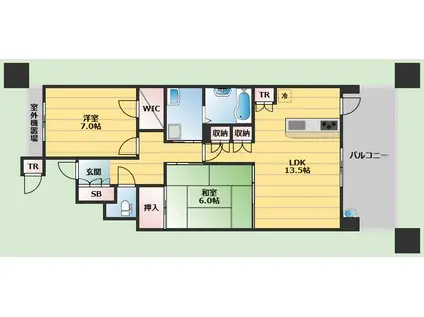 ディーグラフォート千里中央(2LDK/17階)の間取り写真