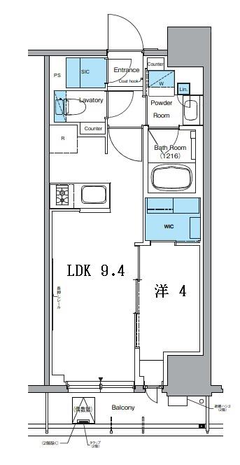 LEFOND PROGRES上野御徒町(1LDK/2階)の間取り写真