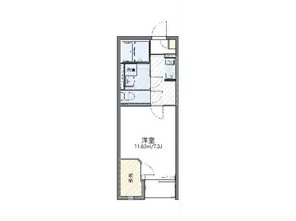 レオネクストグラースII(1K/1階)の間取り写真