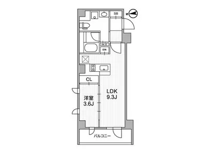 LIGHTHOUSE中馬込(1LDK/1階)の間取り写真