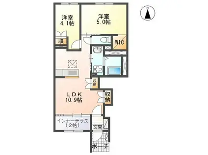 セレーノ・ビュー(2LDK/1階)の間取り写真