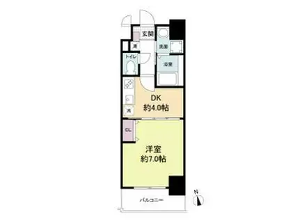 イクスコート大津駅前(1DK/9階)の間取り写真