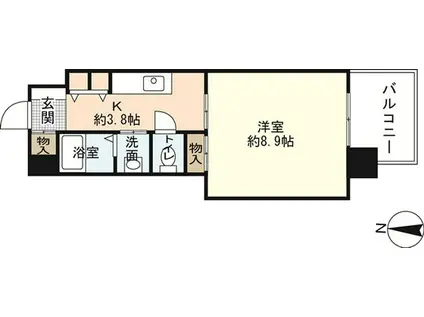 蜂須賀ビル(1K/2階)の間取り写真