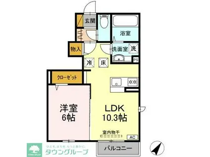 COMFOR(1LDK/1階)の間取り写真