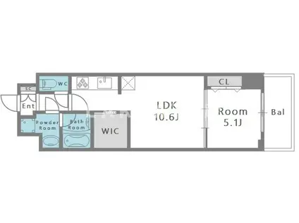 スプランディッド堀江(1LDK/6階)の間取り写真