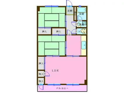 レトゥールビヨン山の田II(2LDK/4階)の間取り写真