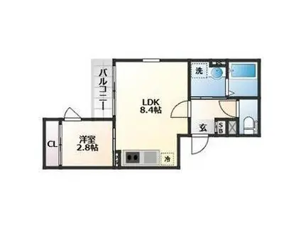 二軒茶屋アパート(1LDK/2階)の間取り写真