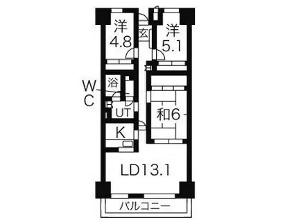 ザ・スクエア(3LDK/6階)の間取り写真