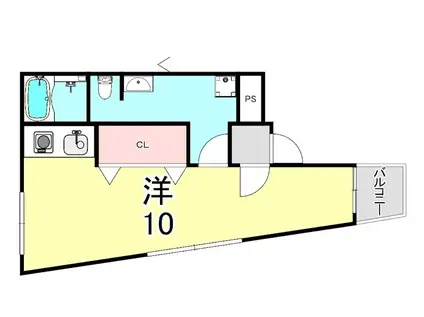 夙川ホワイトマンション(1K/5階)の間取り写真
