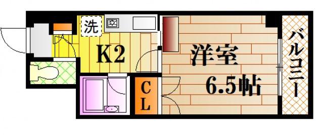 スカイNフルタ(1K/8階)の間取り写真