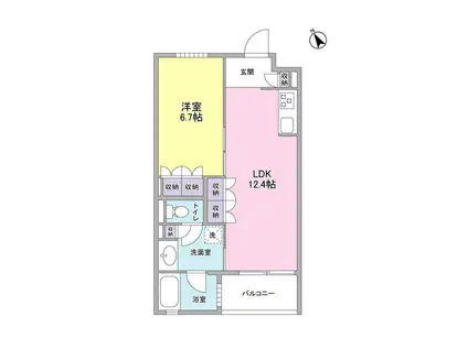 カーサポルトーネ(1LDK/5階)の間取り写真