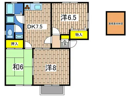 ローズハイツA(3DK/2階)の間取り写真