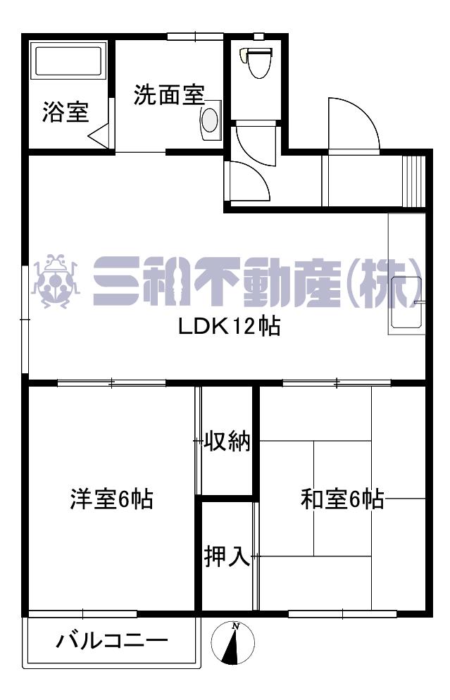 マウンテンビレッジ真木A(2LDK/2階)の間取り写真