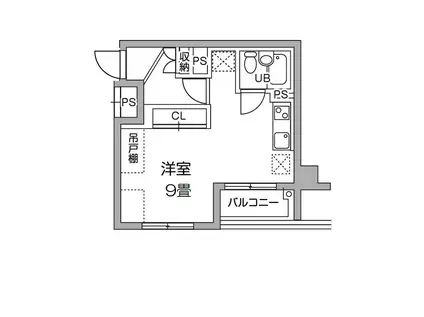 ティーズガーデン稲城(ワンルーム/4階)の間取り写真