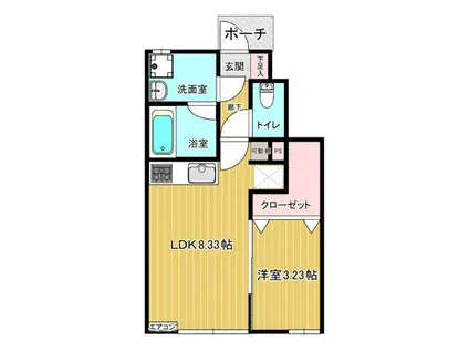 グランデアン(1LDK/1階)の間取り写真