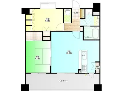 クリオ横浜5番館(2LDK/10階)の間取り写真