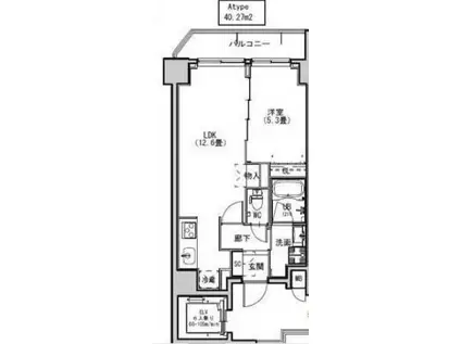 S-RESIDENCE両国AVENUE(1LDK/3階)の間取り写真