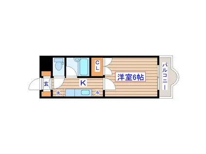 CITY SPIRE仙台(1K/1階)の間取り写真