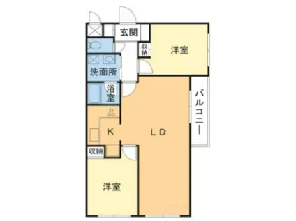 田園マンション鮫洲(2LDK/3階)の間取り写真