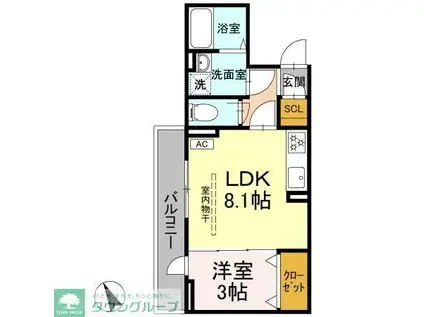 DBLESS 上星川(1LDK/2階)の間取り写真