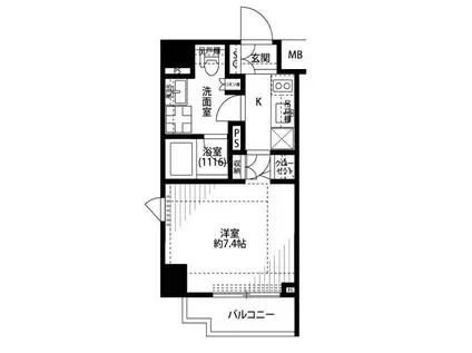 プレール・ドゥークときわ台(1K/2階)の間取り写真