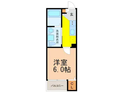 T.A 柵下町2丁目(1K/2階)の間取り写真