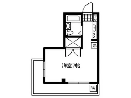 スプリングハイツ(1K/3階)の間取り写真