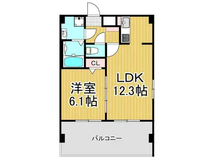アーバハイツ六町環七北通(1LDK/4階)の間取り写真