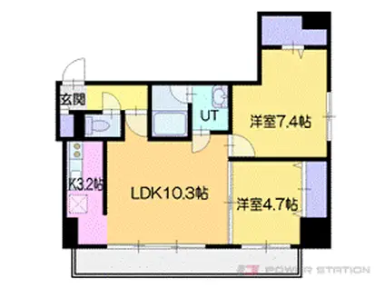 セントラルステート花園(2LDK/5階)の間取り写真