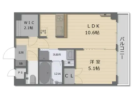 EVER GREEN(1LDK/2階)の間取り写真