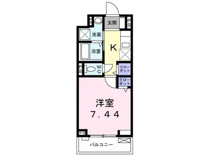 エスケーイリス(1K/1階)の間取り写真