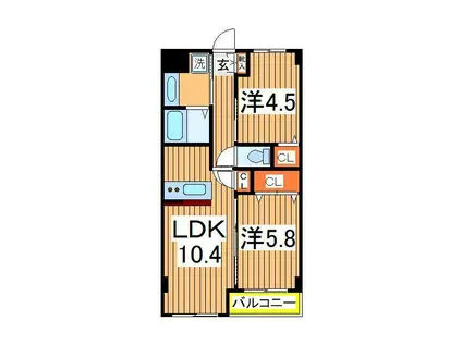 アーチェロ(2LDK/3階)の間取り写真