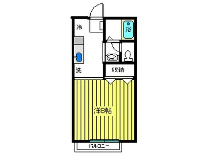 サンパークCERAA棟(1K/1階)の間取り写真