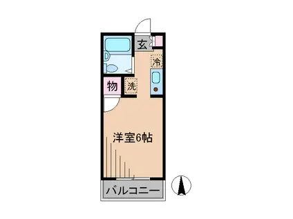 フローラ・スクエア(1K/2階)の間取り写真