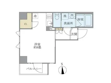 プルミエ秋葉原イースト(ワンルーム/7階)の間取り写真