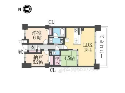 パデシオン小倉駅南(2LDK/3階)の間取り写真