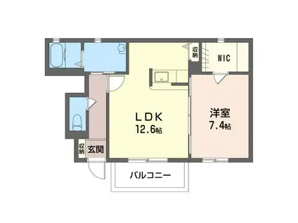 キャロッツD・E(1LDK/1階)の間取り写真