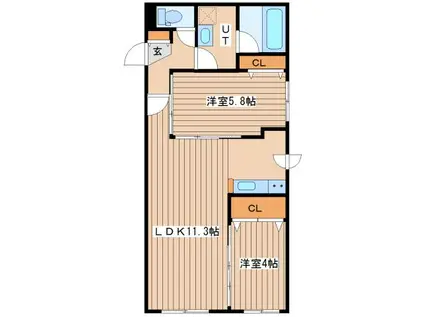 BALONI表参道(2LDK/3階)の間取り写真