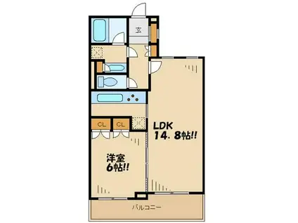 クラッサ成城(1LDK/3階)の間取り写真