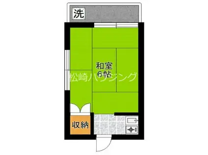 ハイツミハマ(ワンルーム/2階)の間取り写真